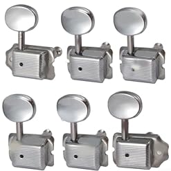 Lot de 6 mécaniques d’accordeur de guitare électrique style vintage ST Argenté - Les Beatles, Paul McCartney, John Lennon, RIngo Starr, George Harrison