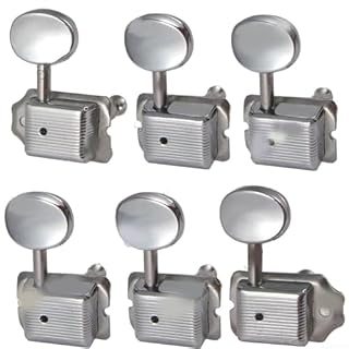Lot de 6 mécaniques d’accordeur de guitare électrique style vintage ST Argenté - Les Beatles, Paul McCartney, John Lennon, RIngo Starr, George Harrison