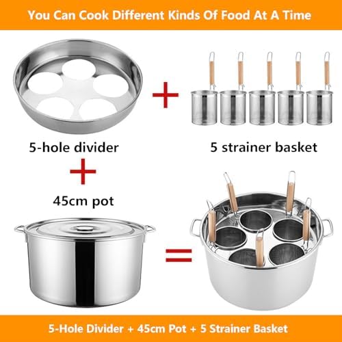 UMJIGF 5-Hole Stainless Steel Multi-Cooker Set for Home Kitchen