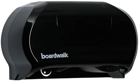 Low-Profile Dual Roll Toilet Paper Dispenser Black
