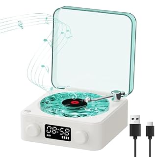 ADDLIVE Waves Tourne-disque vinyle rétro sans fil Bluetooth 5.0, son surround stéréo à 360°, haut-parleur Bluetooth avec RVB, support carte TF, AUX pour chambre à coucher, fête - Les Beatles, Paul McCartney, John Lennon, RIngo Starr, George Harrison