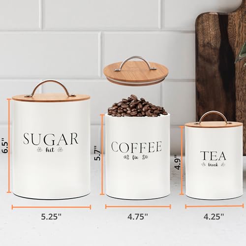 DLifeful-Tea-Coffee-Sugar-Canister-Set-3pc-Airtight-Canister-Sets-for-Kitchen-Counter-Farmhouse-Containers-for-the-Kitchen-Decorative-Countertop-storage-with-Airtight-Lid-for-Freshness-White DLifeful Tea Coffee Sugar Canister Set 3pc Airtight Canister Sets for Kitchen Counter Farmhouse Containers for the Kitchen Decorative Countertop storage with Airtight Lid for Freshness White