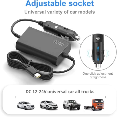 100W 12V-24V KFZ USB-C Autoladegerät, CYD autozubehör USB c Kompatibel mit MacBook Pro, HP Xiaomi Dell Razer Lenovo Laptops, Tablets, Smartphones - Output: 5V⎓3A 9V⎓3A 12V⎓3A 15V⎓3A 20V – Bild 7
