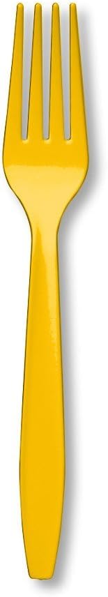 Creative Converting Mustard Yellow Plastic Forks 7 Inch Set