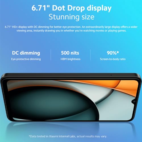Xiaomi Redmi A3 Smartphone ohne Vertrag 128GB ROM 4GB RAM 5000mAh 90Hz AMOLED Display Entsperren Methoden Gesichts- und Fingerabdruck Octa-Core Prozessor Schwarz – Bild 3