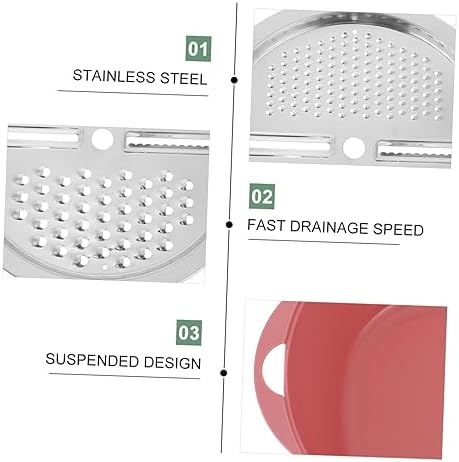 Manual Rice Washer and Grater Set Durable Stainless Steel Tool for Kitchen