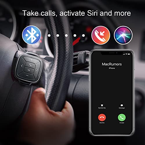 TUNAI Button- Bluetooth Fernbedienung Auto Media Button fürs Lenkrad zum Musiksteuern, Telefonieren, und mehr- kompatibel mit iPhone and Android Smartphones – Bild 5