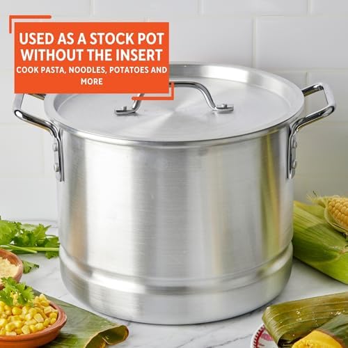 IMUSA 24qt Aluminum Steamer Durable Eco-Friendly Cookware for Kitchen Use