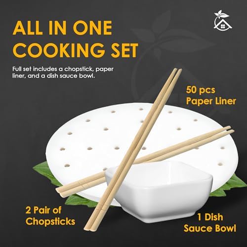10-inch Bamboo Steamer Set for Authentic Asian Cuisine
