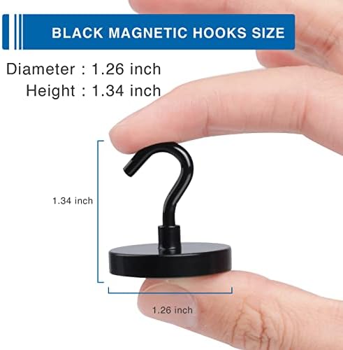 LOVIMAG Black Magnetic Hooks 110lbs Multi-Purpose