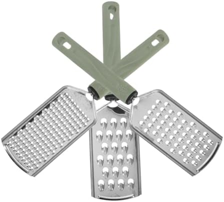 Stainless Steel Tri Set Includes 3-Piece Cheese Grater Vegetable Chopper Shredder