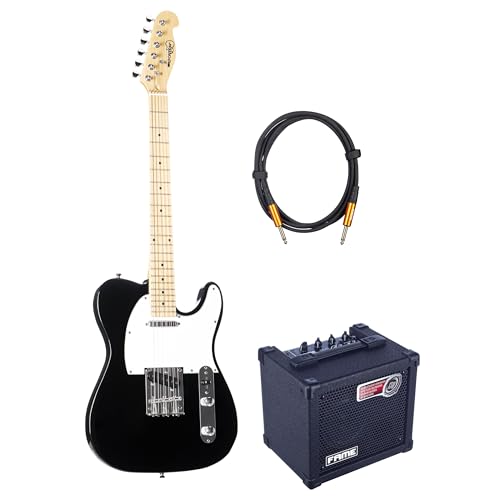 Rockson TL Electric Guitar BK Set VI – Pack guitare electrique-Set - Les Beatles, Paul McCartney, John Lennon, RIngo Starr, George Harrison Rockson TL Electric Guitar BK Set VI - Pack guitare electrique-Set