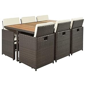 Lzleisurezonepatiodiningtableset11pieceoutdoorfurnituresetswickerrattandiningtableandchairssetpatioconversationsetwithcushionsbrownbeige11piece Urban Country Home Decor Lz leisure zone patio dining table set 11 piece outdoor furniture sets wicker rattan dining table and chairs set patio conversation set with cushions brownbeige 11 piece urban country home decor