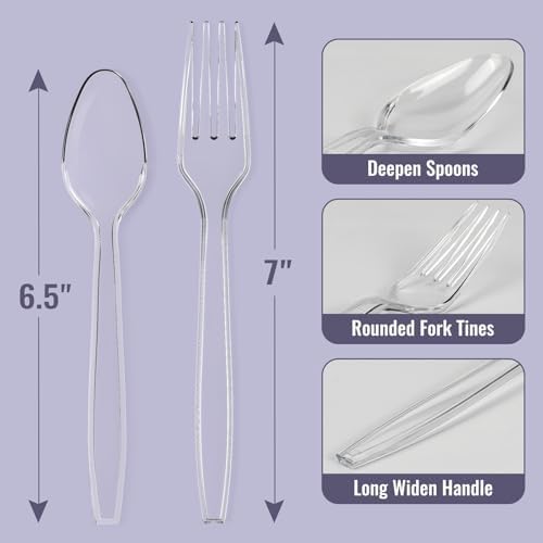 200-Count Heavy Weight Plastic Forks Spoons Set