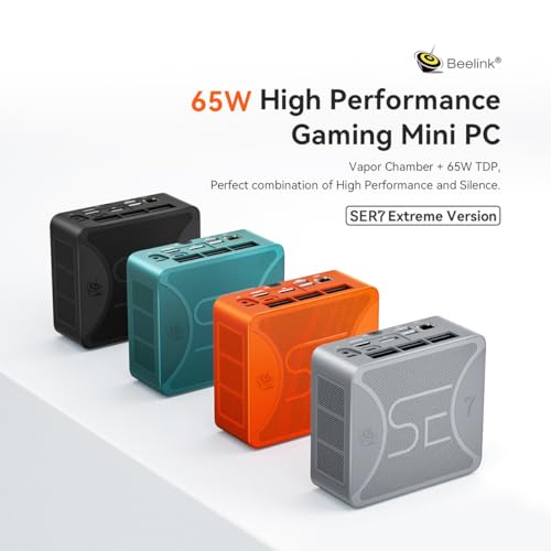 Beelink SER7 Mini-PC, Ryzen 7 7840HS (8C/16T, up to 5.1GHz) Mini Computer, AMD Radeon 780M, 32GB DDR5+1TB SSD Micro Desktop, Mini Gaming PC 4K Quad Displays HDMI+DP+Dual USB4, 2.5Gbps LAN, WiFi 6 – Bild 3