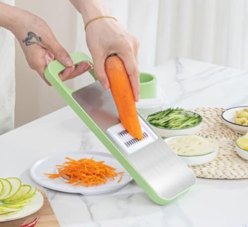 Multi-Function Mandoline Slicer with Protective Hand Guard