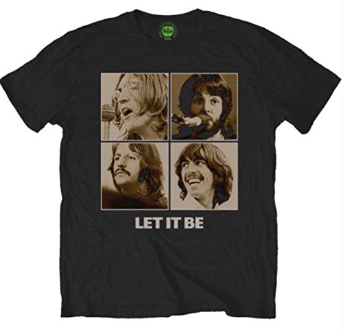 Rock Off officially licensed products The Beatles Let It Be Sepia Officiel T-Shirt Hommes Unisexe - Les Beatles, Paul McCartney, John Lennon, RIngo Starr, George Harrison Rock Off officially licensed products The Beatles Let It Be Sepia Officiel T-Shirt Hommes Unisexe