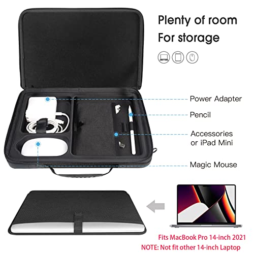 Smatree 13,3Zoll Hartschalen Tragetasche Kompatibel für 13-14Zoll MacBook Pro 2023 2021/13,3 Zoll MacBook Air M2 M1 2022/ Surface Pro X/8/7/6/5 Tasche, Laptop Koffer, Schwarz – Bild 4