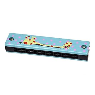 Soymilk Harmonica de motif de girafe en bois harmonica a rangees doubles 32 trous pour enfants bleu - Les Beatles, Paul McCartney, John Lennon, RIngo Starr, George Harrison