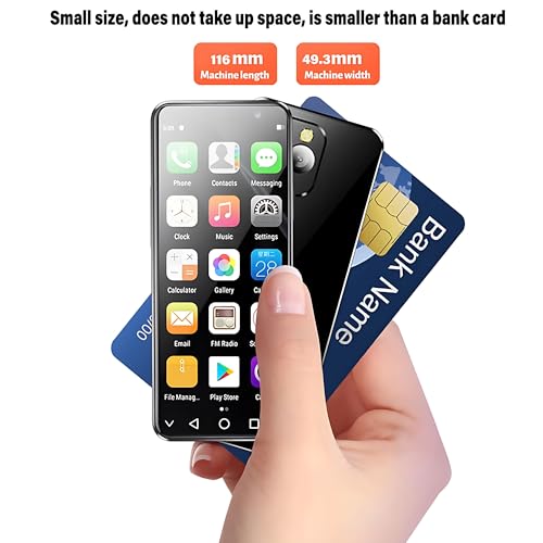 Hipipooo Mini-Smartphone, entsperrt, 4G-Handy, 4,0 Zoll, Dual-SIM, 2600 mAh Akku, 5 MP + 8 MP Kamera, OTG, Gesichtserkennung, Octa-Core Android 12 Backup-Telefon, 4 GB + 128 GB (XS16Pro-Schwarz) – Bild 4