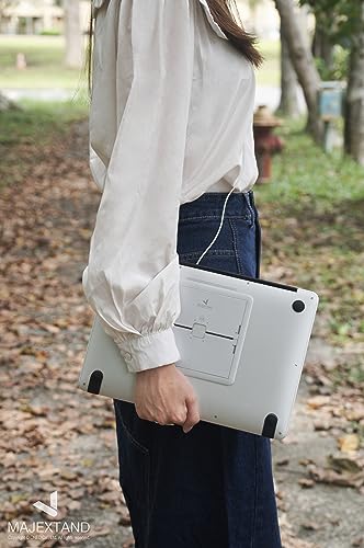 MAJEXTAND Paper-Thin MacBook Stand, Laptop Riser, Slim Portable Ergonomic Ventilated Stand, 6 Adjustable Heights from 2.1" to 3.6", Compatible with Laptops Up to 18”, US Patented (Silver) – Bild 8