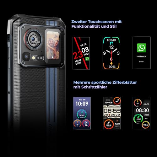 HOTWAV Cyber 15 Outdoor Handy Ohne Vertrag,Outdoor Smartphone Android 13 12GB+256GB+1TB Erweiterbar,6280mAh(33W) Baustellenhandy, 6.6" FHD+ 120Hz, 200MP+24MP Nachtsicht, IP68/IP69K/4G LET/NFC/GPS/OTG – Bild 4