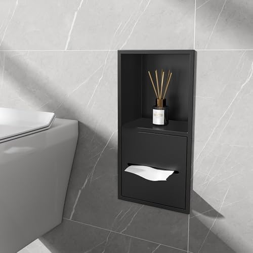 Space-Saving Stainless Steel Towel Dispenser with Open Shelf for Commercial Use