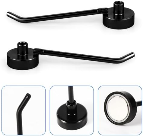 6pcs Heavy Duty Magnetic Wall Hooks Black