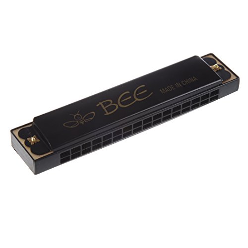 PYNQ 32 Trous Bee Harmonica en metal noir Instruments de musique pour enfants - Les Beatles, Paul McCartney, John Lennon, RIngo Starr, George Harrison PYNQ 32 Trous Bee Harmonica en metal noir Instruments de musique pour enfants