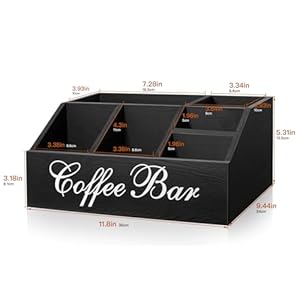   Coffee-Station-Organizer-Coffee-Pods-Holder-for-Counter-Wood-Coffee-and-Tea-Condiment-Storage-Organizer-Farmhouse-Coffee-Accessories-Basket-for-Coffee-Bar-Decor