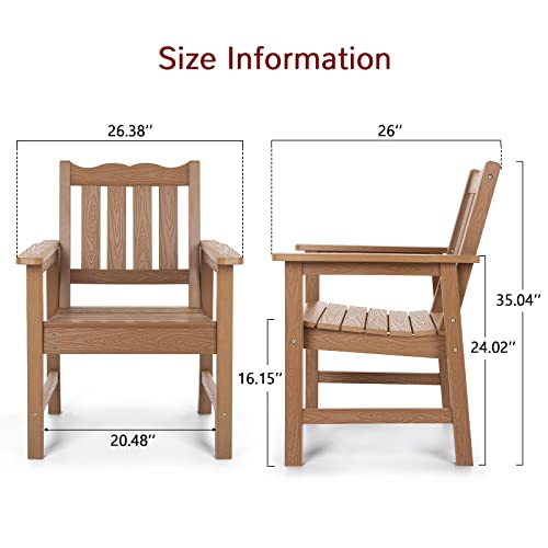 Stoog-HIPS-Outdoor-Patio-Dining-Set-4-Piece-All-Weather-Garden-Bench-Chairs-and-Table-Set-Patio-Dining-Set-for-Backyard-Lawn-Deck-and-Porch-Teak Stoog HIPS Outdoor Patio Dining Set 4 Piece All Weather Garden Bench Chairs and Table Set Patio Dining Set for Backyard Lawn Deck and Porch Teak