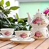 Ceramic Coffee Tea Gift Sets European Luxury Tea Set Suitable as A Gift for MotherS Day Birthday Christmas and Gatherings Noble Rose