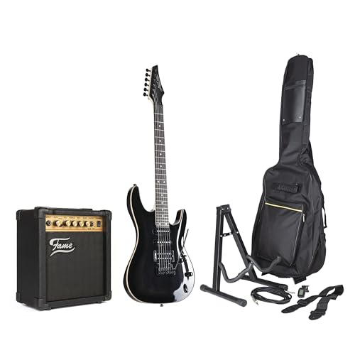 J & D 9051 See Thru Black + MA15 – Pack guitare electrique-Set - Les Beatles, Paul McCartney, John Lennon, RIngo Starr, George Harrison J & D 9051 See Thru Black + MA15 - Pack guitare electrique-Set