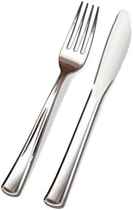 Precisely Plastic Fancy Disposable Flatware Set 100 Forks 100 Knives
