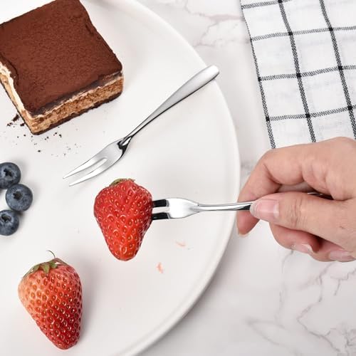 Premium 188 Stainless Steel Mini Cocktail Forks for Appetizers