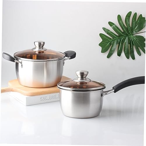 Garneck 16cm Stainless Steel Stockpot with Glass Lid and Steam Hole