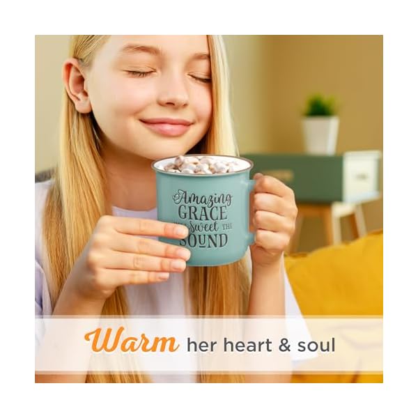   Christian-Art-Gifts-Mint-Green-Camp-Style-Ceramic-Coffee-Mug--13-oz-Microwave-and-Dishwasher-Safe-Novelty-Drinkware-Inspirational-Scripture-Coffee-and-Tea-Mug-with-Worship-Hymn-Song-Amazing-Grace