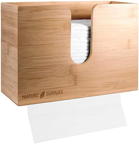 Bamboo Paper Towel Dispenser for Bathroom and Kitchen
