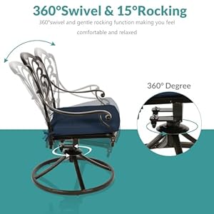   MEETWARM-7-Piece-Outdoor-Patio-Dining-Set-All-Weather-Cast-Aluminum-Patio-Conversation-Set-with-2-Swivel-Rocker-Chairs-4-Stationary-1-Rectangular-Table-6-Cushions-2-Umbrella-Hole-Navy-Blue