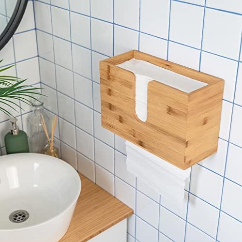 Bamboo Paper Towel Dispenser for Bathroom and Kitchen