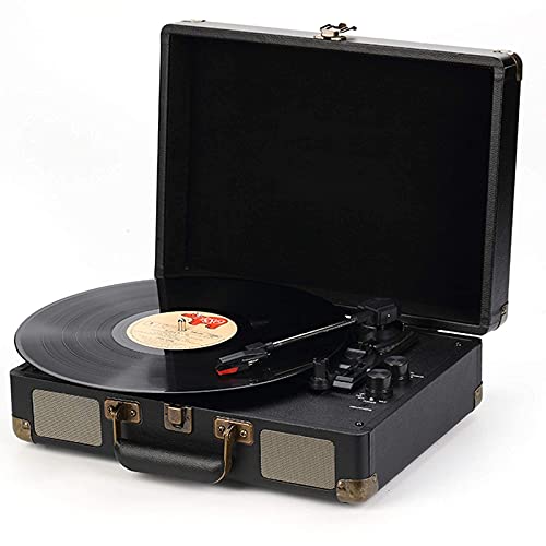 Tourne-Disque de Valise avec Haut-parleurs intégrés, Platine Vinyle Bluetooth à 3 Vitesses, Prise en Charge d’enregistrement 12/10/7 Pouces, Prise Casque, Lecteur Vinyle (Noir) - Les Beatles, Paul McCartney, John Lennon, RIngo Starr, George Harrison Tourne-Disque de Valise avec Haut-parleurs intégrés, Platine Vinyle Bluetooth à 3 Vitesses, Prise en Charge d'enregistrement 12/10/7 Pouces, Prise Casque, Lecteur Vinyle (Noir)