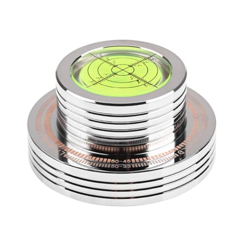 Joselin Stabilisateur de Tourne-Disque 50Hz avec Serre-Poids en Alliage D’Aluminium et Niveau, Argent - Les Beatles, Paul McCartney, John Lennon, RIngo Starr, George Harrison Joselin Stabilisateur de Tourne-Disque 50Hz avec Serre-Poids en Alliage D'Aluminium et Niveau, Argent