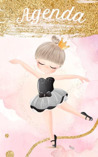 Agenda: Scolaire, Daté - Une page par jour pour noter ses devoirs - Petite Ballerine Tutu - Danseuse Étoile - Ballet Danse Classique - Fille Rose Ado Floral - Petit format