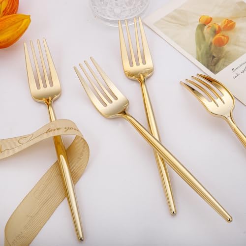 Luxury Gold Plastic Fork Set - 90 Pieces for PartiesWeddingDinners
