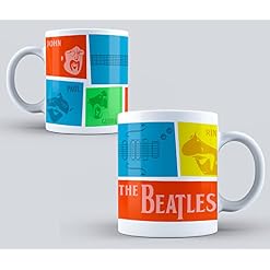 Tasse Beatles Collection exclusive en céramique Groupe de musique Cadeau original (Visage des Beatles) - Les Beatles, Paul McCartney, John Lennon, RIngo Starr, George Harrison