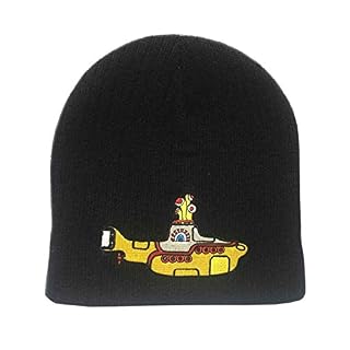 The Beatles Bonnet Yellow Submarine Logo Nouveau Officiel Noir Unisex Size One Size - Les Beatles, Paul McCartney, John Lennon, RIngo Starr, George Harrison