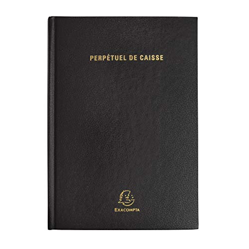EXACOMPTA Agenda Perpétuel recettes/dépenses 1 jour par page, format 16 x 24 cm couverture noire