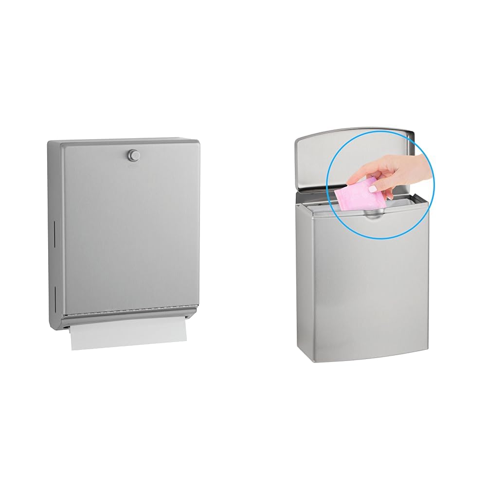 Bobrick 400 C-Fold Towel Dispenser with 1 Gallon Napkin Bin