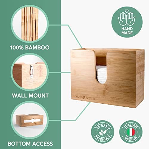 Bamboo Paper Towel Dispenser for Bathroom and Kitchen