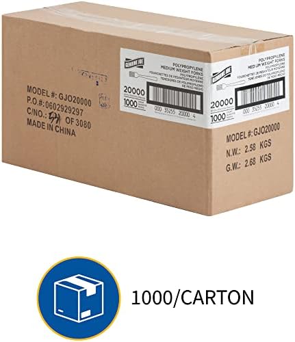 Genuine Joe Medium Weight Plastic Fork White x1000